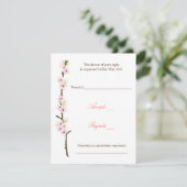 Cherry Blossom Branch RSVP (wit) Kaartje (Staand voorkant)
