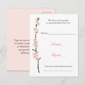 Cherry Blossom Branch RSVP (wit) Kaartje (Voorkant / Achterkant)