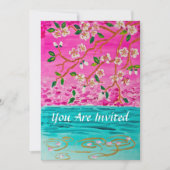 Cherry Blossom Branch Sakura Water Ripple Painting Kaart (Voorkant)