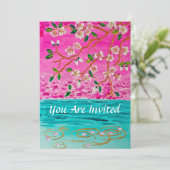 Cherry Blossom Branch Sakura Water Ripple Painting Kaart (Staand voorkant)