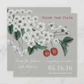 Cherry Blossom Branch Save the Date Kaart (Voorkant / Achterkant)