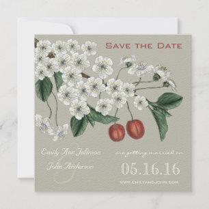 Cherry Blossom Branch Save the Date Kaart