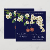 Cherry Blossom Branch Save the Date Kaart (Voorkant / Achterkant)