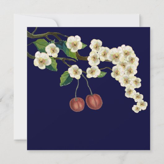 Cherry Blossom Branch Save the Date Kaart (Achterkant)