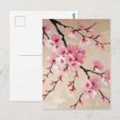 Cherry Blossom Branches Art – Elegant Pink Sakura Briefkaart (Voorkant / Achterkant)