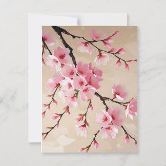 Cherry Blossom Branches Art – Elegant Pink Sakura  Briefkaart