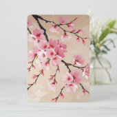 Cherry Blossom Branches Art – Elegante roze Sakura Kaart (Staand voorkant)