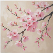 Cherry Blossom Branches Art – Elegante roze Sakura Sticker (Voorkant)