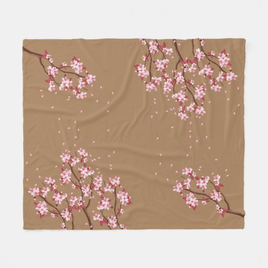 Cherry Blossom Branches Custom Fleece Blanket Deken (Voorkant (Horizontaal))