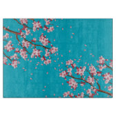 Cherry Blossom Branches Custom Glass Cutting Board Snijplank (Voorkant)