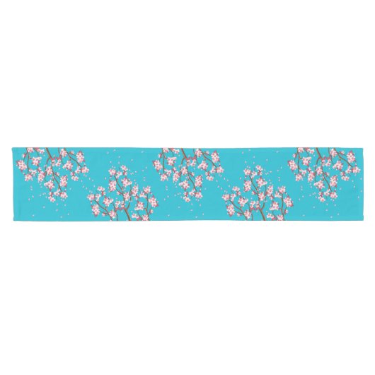Cherry Blossom Branches Custom Table Runner Korte Tafelloper (Horizontaal)