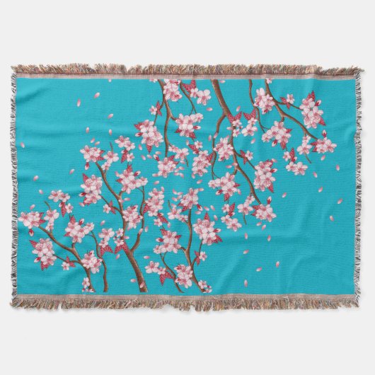 Cherry Blossom Branches Custom Throw Blanket Deken (Voorkant)