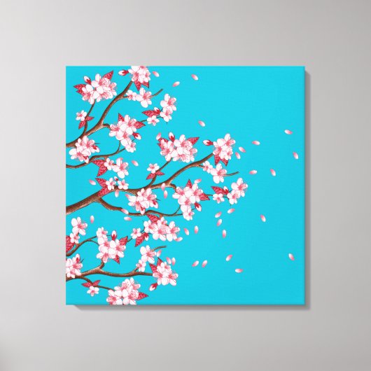 Cherry Blossom Branches Custom Wrapped Canvas (Voorkant)