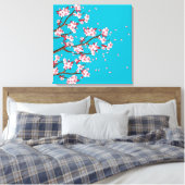 Cherry Blossom Branches Custom Wrapped Canvas (Insitu (Slaapkamer))