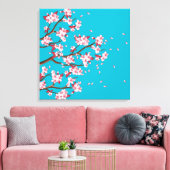 Cherry Blossom Branches Custom Wrapped Canvas Afdruk (Insitu (Woonkamer))