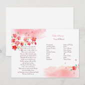 Cherry Blossom Branches Memorial Service Programme Kaart (Voorkant / Achterkant)