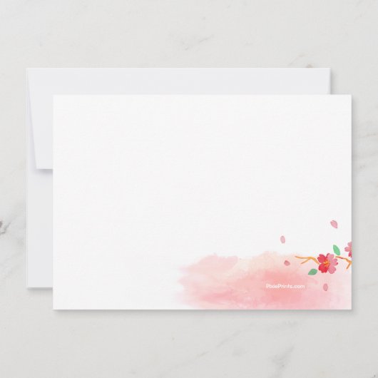 Cherry Blossom Branches Memorial Service Programme Kaart (Achterkant)