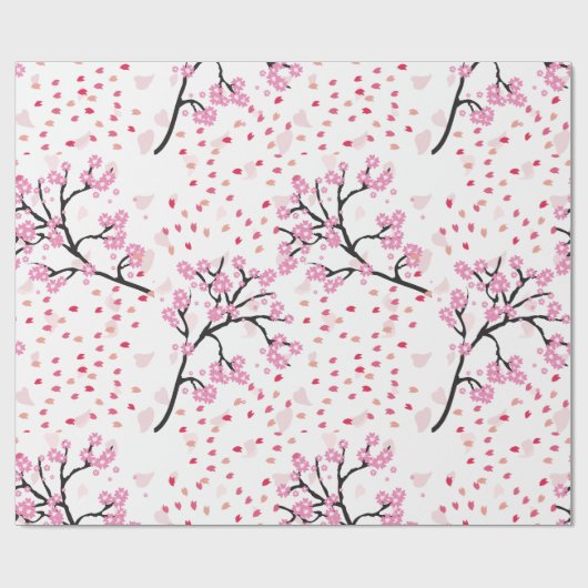 Cherry Blossom Breeze Wrapping Paper Cadeaupapier (Vlak)