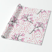 Cherry Blossom Breeze Wrapping Paper Cadeaupapier (Uitgerold)