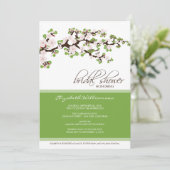 Cherry Blossom Bridal Shower Invitation (groen) Kaart (Staand voorkant)