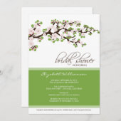 Cherry Blossom Bridal Shower Invitation (groen) Kaart (Voorkant / Achterkant)