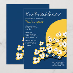 Cherry Blossom Bridal Shower Invitation - marine Kaart