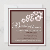 Cherry Blossom Bridal Shower Invitation PInk Brown Kaart (Voorkant)