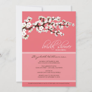 Cherry Blossom Bridal Shower Invitation (pink) Kaart