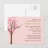 Cherry Blossom Bridal Shower Uitnodiging Briefkaart (Voorkant / Achterkant)