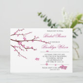 Cherry Blossom Bridal Shower-uitnodigingen Kaart (Staand voorkant)