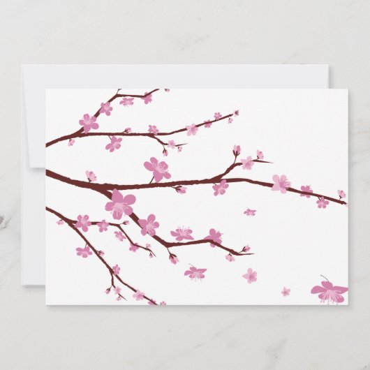 Cherry Blossom Bridal Shower-uitnodigingen Kaart (Achterkant)