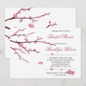 Cherry Blossom Bridal Shower-uitnodigingen Kaart (Voorkant / Achterkant)