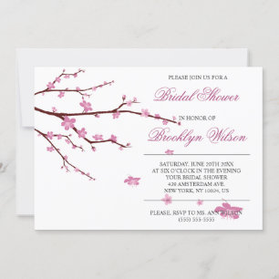 Cherry Blossom Bridal Shower-uitnodigingen Kaart