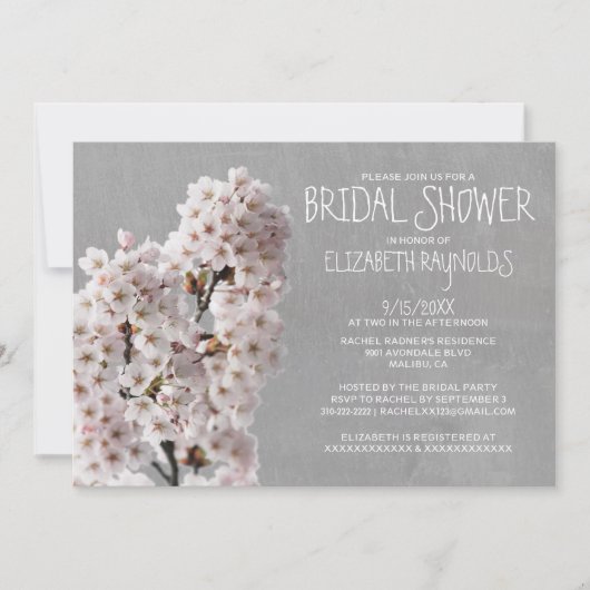 Cherry Blossom Bridal Shower-uitnodigingen Kaart (Voorkant)