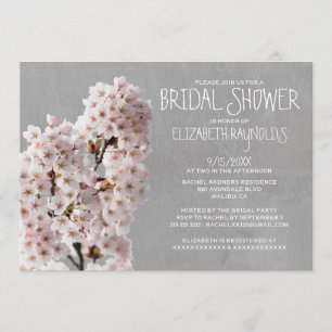 Cherry Blossom Bridal Shower-uitnodigingen Kaart