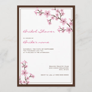 Cherry Blossom Bridal Shower-uitnodigingen Kaart