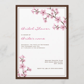 Cherry Blossom Bridal Shower-uitnodigingen Kaart