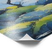 Cherry Blossom Bridge Waterverf Art Print Foto Afdruk (Hoek)