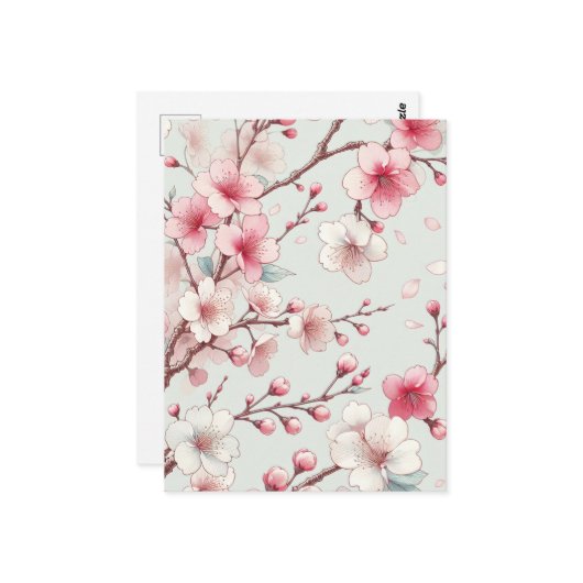 Cherry Blossom Briefkaart (Voorkant / Achterkant in situ)