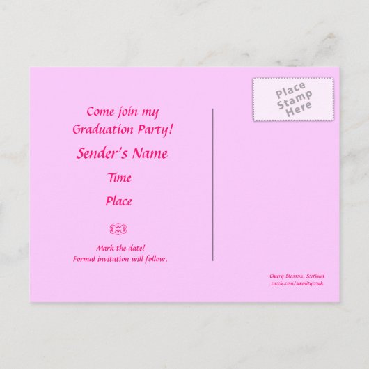 Cherry Blossom Briefkaart (Achterkant)