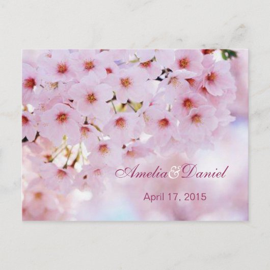 Cherry Blossom, Briefkaart RSVP (Voorkant)