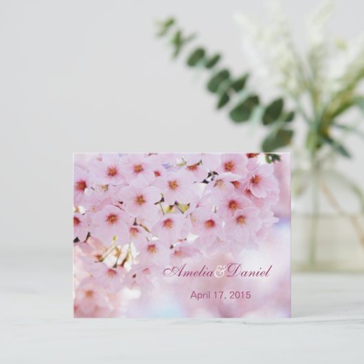 Cherry Blossom, Briefkaart RSVP (Staand voorkant)