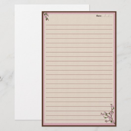 Cherry Blossom Briefpapier (Voorkant / Achterkant)