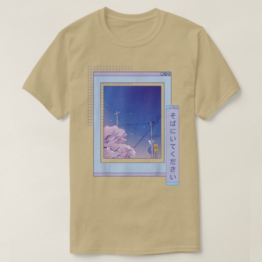 Cherry Blossom Browser Sakura Cute Anime Vaporwave T-shirt (Design voorkant)