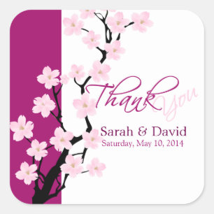 Cherry Blossom Bruiloft Dank u Sticker