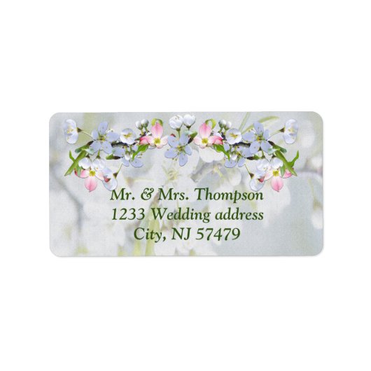 Cherry Blossom bruiloft Labels (Voorkant)