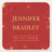 Cherry Blossom Bruiloft Onderzetter | Aangepaste k (Voorkant)