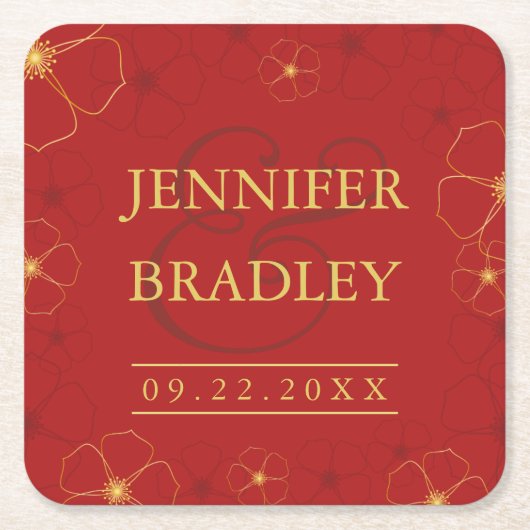 Cherry Blossom Bruiloft Onderzetter | Aangepaste k (Voorkant)