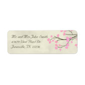Cherry Blossom Bruiloft Retouradres Labels (Voorkant)