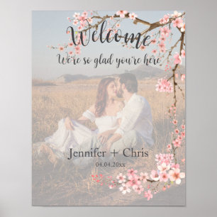 Cherry Blossom bruiloft welkomstfoto Poster